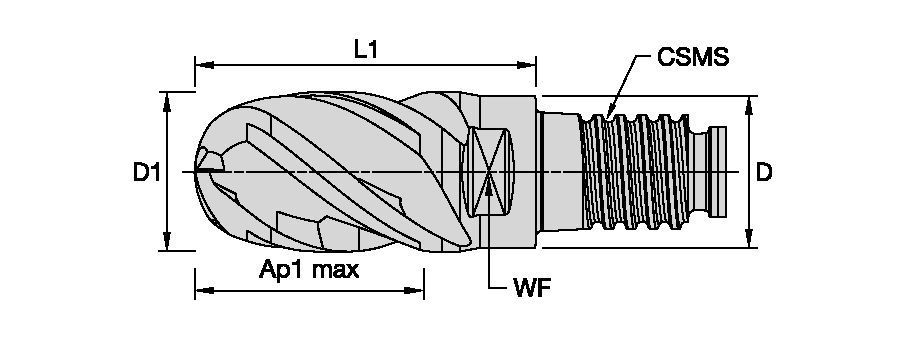 HARVI™ I TE Modularer Schaftfräser mit vier Schneiden zum Schruppen und Schlichten für die verschiedensten Anwendungen und Werkstoffe