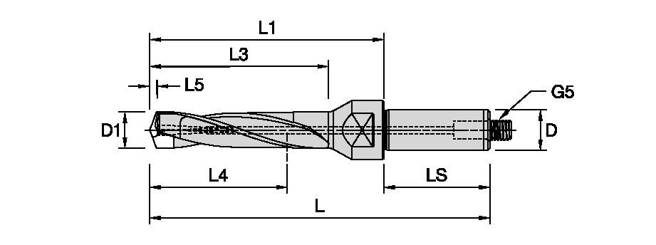 Corpo de broca modular para furação de aço estrutural