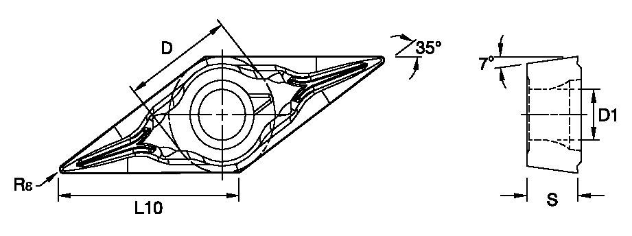 TopSwiss™ • Carbide Insert • Positive • VCGT-LFS • Light Machining