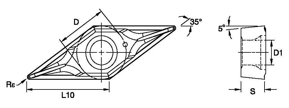 TopSwiss™ • Cermet Insert • Positive • VBMT-FPS • Finish Machining