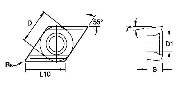 TopSwiss™ • Carbide Insert • Positive • Right-handed • DCET-R-PPS • Medium Machining
