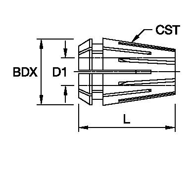 ISO 15488 ER-Spannzange für Zylinderschaftwerkzeuge mit innerer Kühlmittelzufuhr.