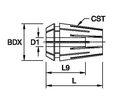 ISO 15488 ER-Spannzange für Zylinderschaftwerkzeuge mit innerer Kühlmittelzufuhr.