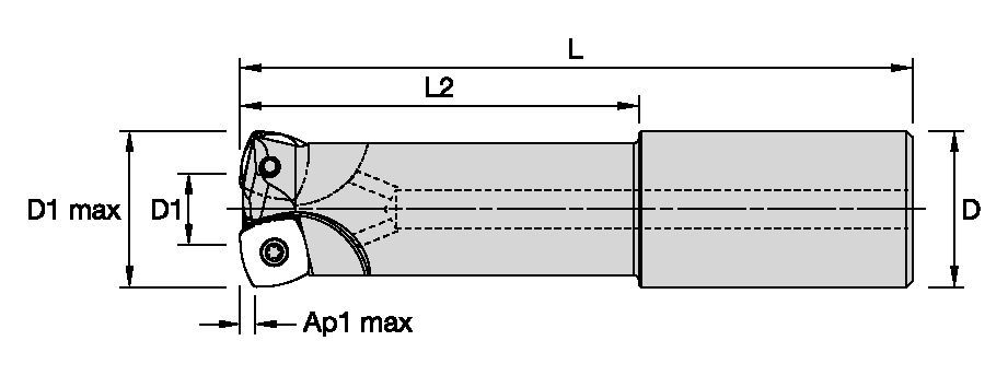 High-Feed copy milling cutter for multiple materials.