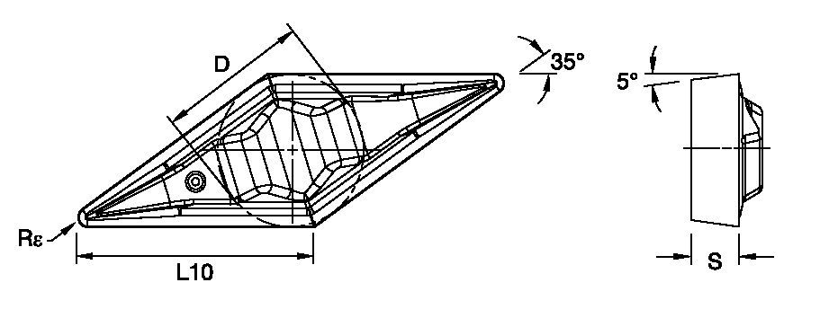 Top Notch™ VBMR110304 Profiling Insert 1849279 - Kennametal