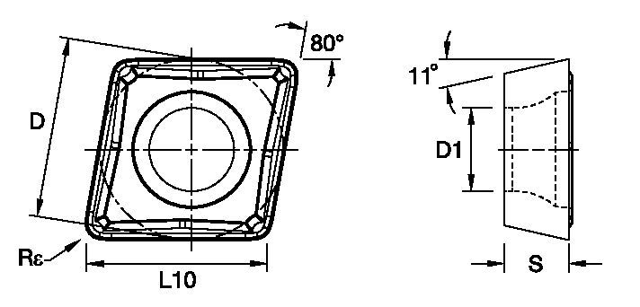 Screw-On CPMT ISO/ANSI Turning Insert 3753931 - Kennametal