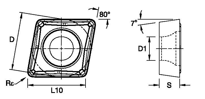 Screw-On CCMT ISO/ANSI Turning Insert 1802992 - Kennametal
