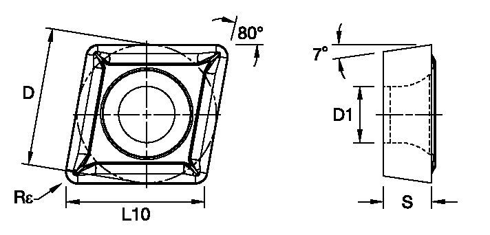 Screw-On CCMT ISO/ANSI Turning Insert 1161898 - Kennametal