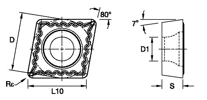 Screw-On CCMT ISO/ANSI Turning Insert 1871164 - Kennametal