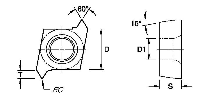 Screw-On CDT ISO/ANSI Turning Insert 4053329 - Kennametal