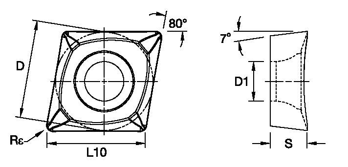 Screw-On CCGT ISO/ANSI Turning Insert 1161891 - Kennametal