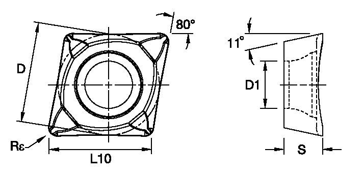 Screw-On CPGT ISO/ANSI Turning Insert 1162195 - Kennametal