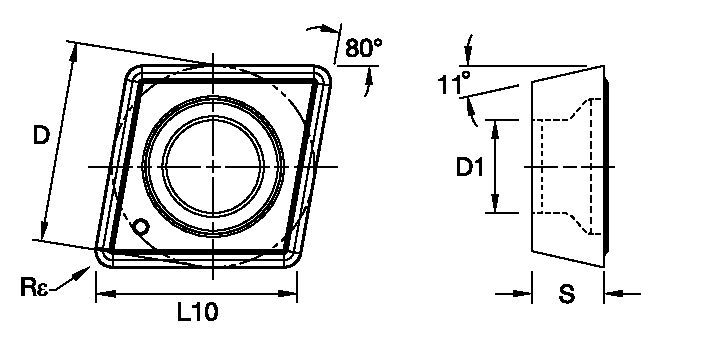 Screw-On CPGM ISO/ANSI Turning Insert 1163098 - Kennametal