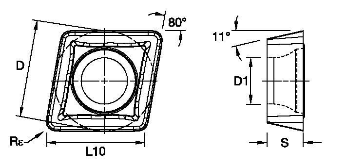 Screw-On CPMT ISO/ANSI Turning Insert 1802567 - Kennametal