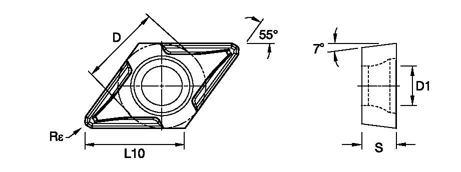 Screw-On DCMT ISO/ANSI Turning Insert 3751569 - Kennametal