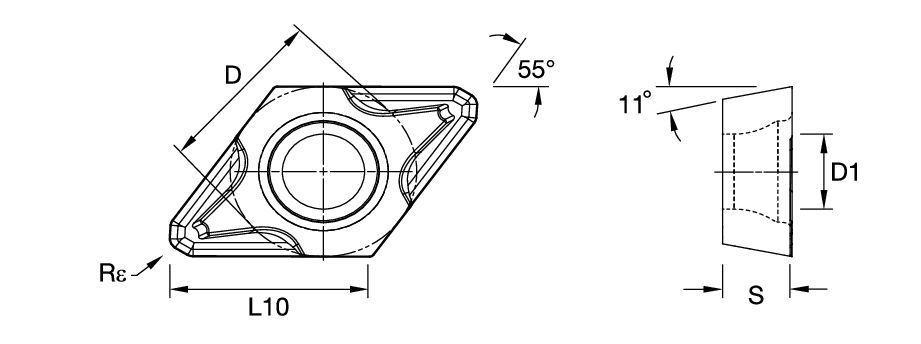Screw-On - DPMT Insert - Positive - FW 7093160 - Kennametal
