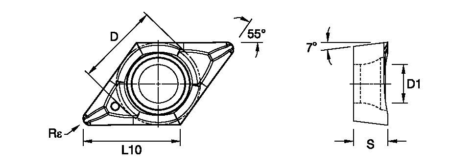 Screw-On DCGT ISO/ANSI Turning Insert 1162204 - Kennametal