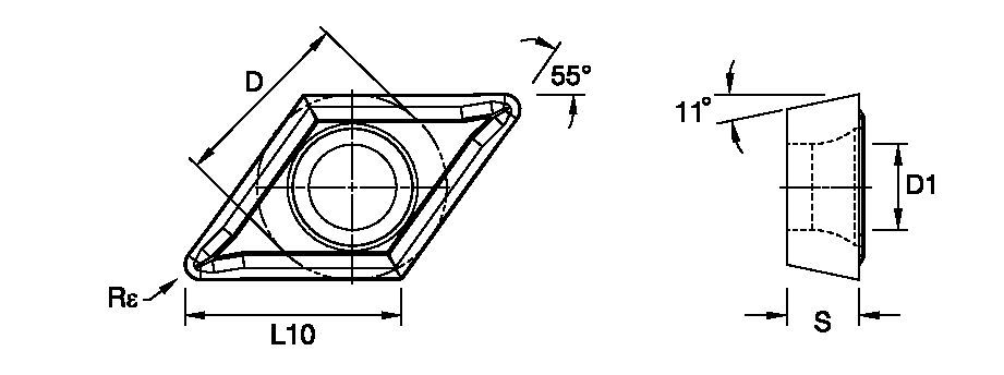 Screw-On DPMT ISO/ANSI Turning Insert 1161946 - Kennametal