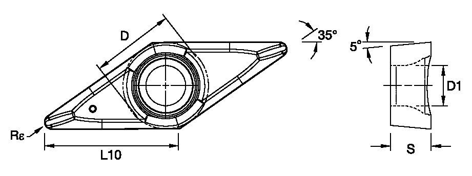 Screw-On VBGT ISO/ANSI Turning Insert 4045335 - Kennametal