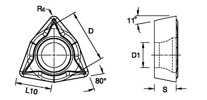 Screw-On WPMT ISO/ANSI Turning Insert 1161979 - Kennametal