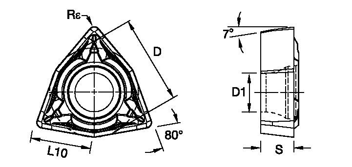 Screw-On WCMT ISO/ANSI Turning Insert 3769407 - Kennametal