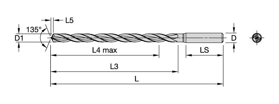 KenDrill™ Deep HPR • 12 x D • Internal Coolant • Straight Shank • Metric