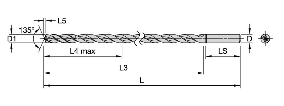 Solid Carbide Deep Hole Drill for Cast Iron and Steels
