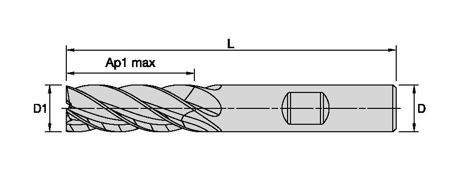 HARVI™ II TE Five Flute End Mill for Increased MRR Covering the Broadest Range of Applications and Materials;<br/>Roughing and Finishing with One Tool