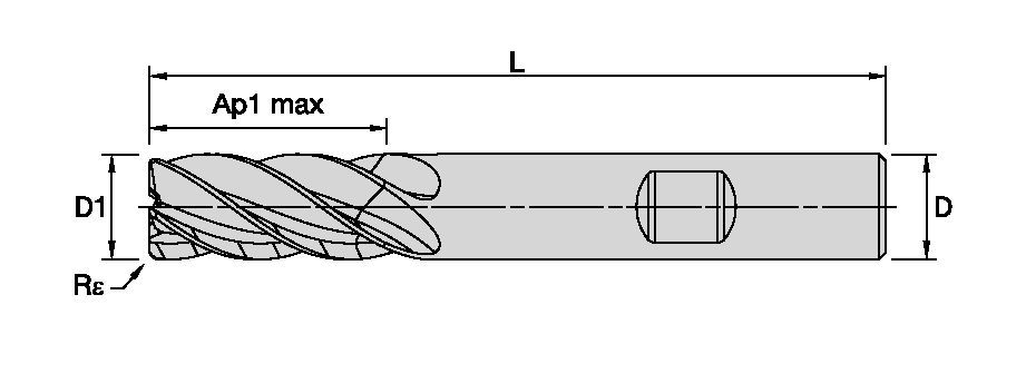 HARVI™ II TE Five Flute End Mill for Increased MRR Covering the Broadest Range of Applications and Materials;<br/>Roughing and Finishing with One Tool