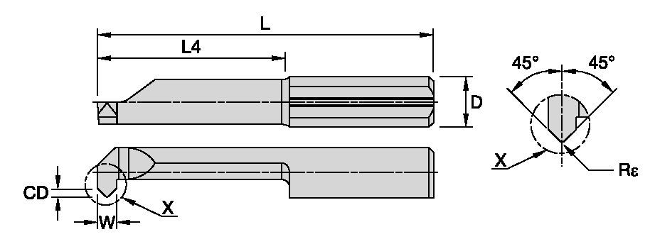 TopSwiss MBS™ Insert • Micro Boring & Chamfering • BC style • Bore & Chamfer