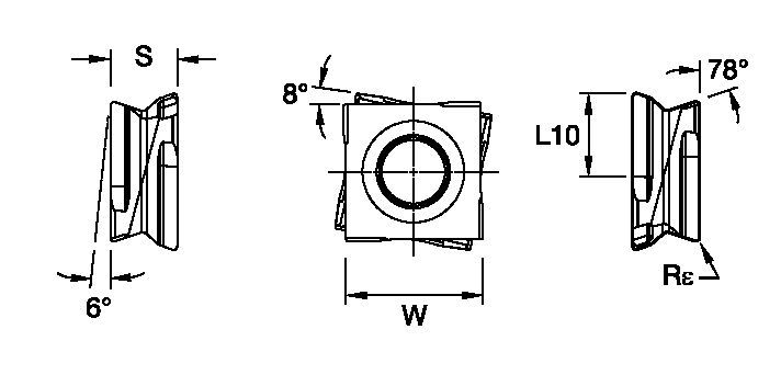 Fix-Perfect™ C8FIX120503LMP Tangentially Mounted Insert 4051037 - Kennametal