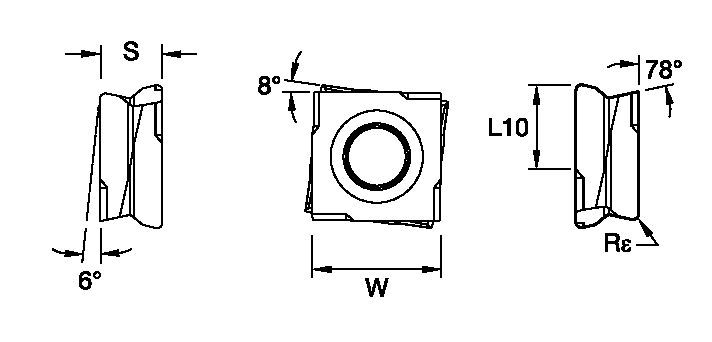 Fix-Perfect™ C8FIX120508RRP Tangentially Mounted Insert 4047875 - Kennametal