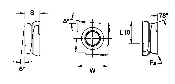 Fix-Perfect™ C8FIX150605RRN Tangentially Mounted Insert 4051213 - Kennametal