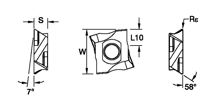 Fix-Perfect™ D4FIX140605LMN Tangentially Mounted Insert 4054395 - Kennametal