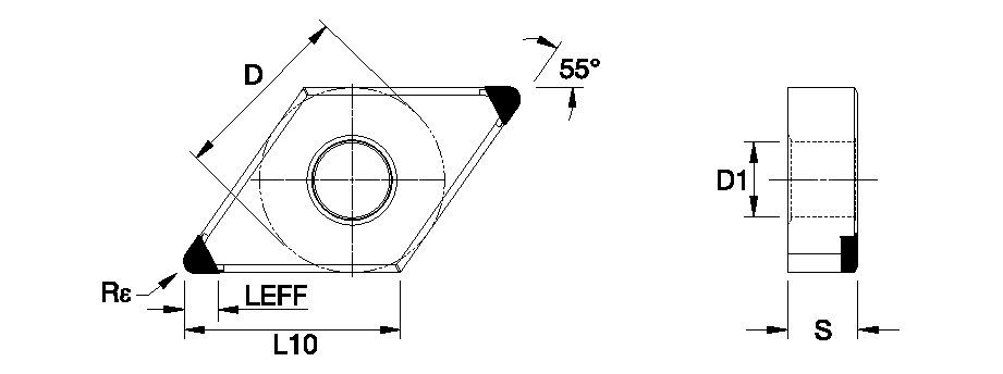 Kenloc™ • Negative Inserts • DNGM • Chipbreaker • Single-Sided Mini Tip 7316743 - Kennametal
