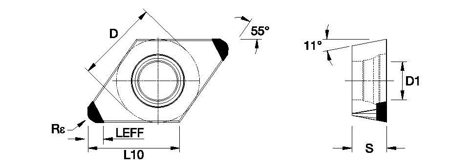 Screw-On • Positive Inserts • DPGW • Wiper • Single-Sided Mini Tip