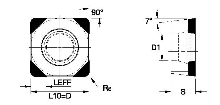 Screw-On • Positive Inserts • SCGW • Single-Sided Mini Tip 7316769 - Kennametal