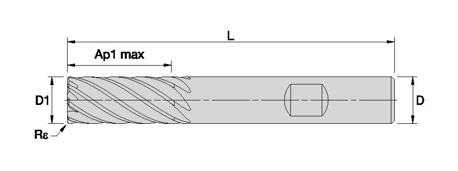 HARVI™ IV • Radiused • 8 Flutes • Internal Coolant • Weldon Shank • Metric