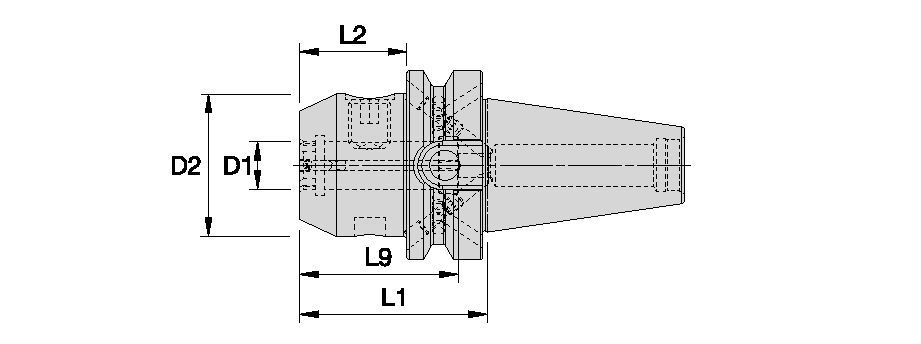 BT40 End Mill Adapters • Face Coolant Form B/AD • Metric