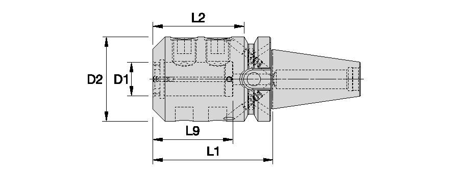 BT40 End Mill Adapters • Face Coolant Form B/AD • Metric