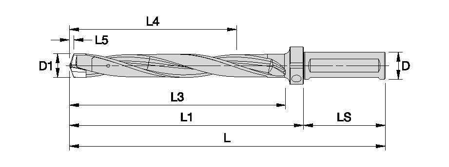 KSEM™ • Drill Body • 8 x D • SSF Shank • Inch