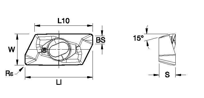 Mill 1-18™ • Carbide Insert • EDCT-F.LDJ • Light Machining of Aluminum