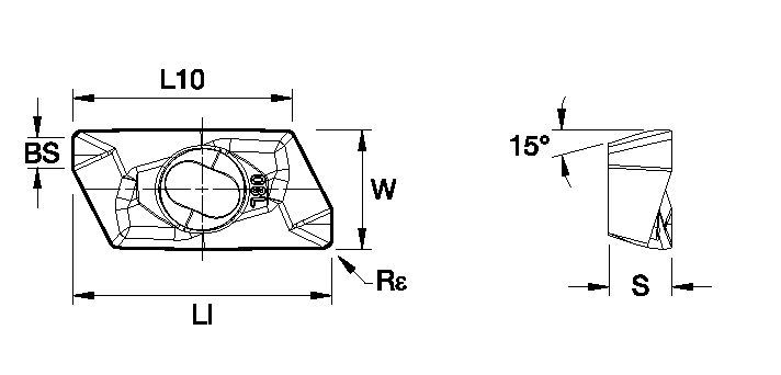Mill 1-18™ • Carbide Insert • EDCT-L-F.LDJ • Light Machining of Aluminum