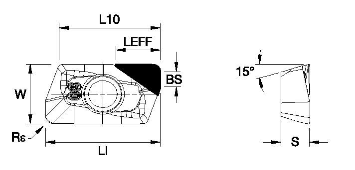 Mill 1-10™ • Carbide Insert with PCD Tip • EDCT-PCD • High-Speed machining of Aluminum