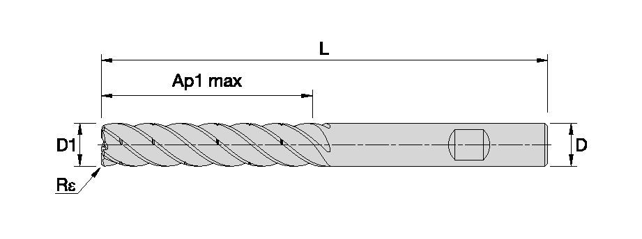 KOR5™ <sup>DS</sup> • Radiused • 5 Flutes • 5 x D • Weldon® Shank • Inch