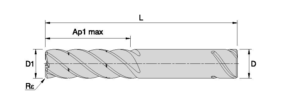 KOR5™ <sup>DS</sup> • Radiused • 5 Flutes • 3 x D • Safe-Lock™ Shank • Inch 7395311 - Kennametal