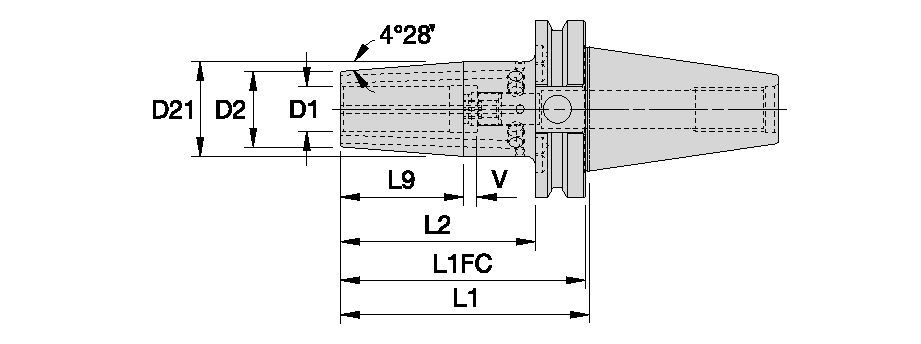 CVKV50 Shrink Fit Toolholders • FC Line • Through Coolant Form AD • Metric 7375474 - Kennametal