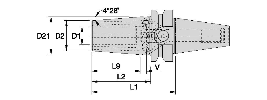 BT30 Shrink Fit Toolholders • FC Line • Through Coolant Form AD • Inch