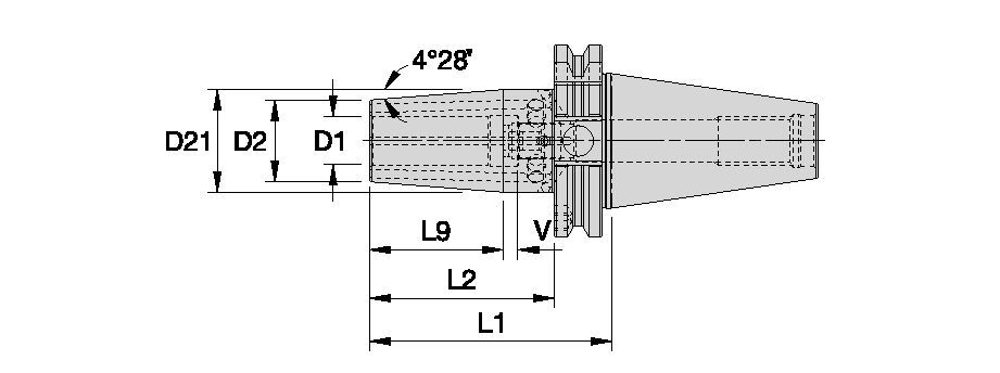 DV40 Shrink Fit Toolholders • FC Line • Through Coolant Form AD • Metric 7375115 - Kennametal
