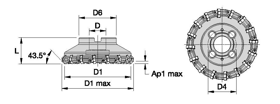 Mill 16 Shell Mill Wedge Clamping Coarse Pitch - Inch 6134106 MILL16E600Z16ON08W - Kennametal.com